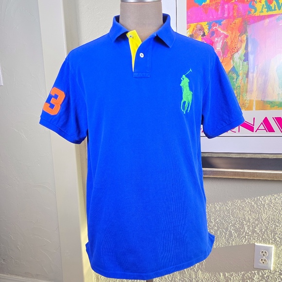 Polo Ralph Lauren Other - Polo Ralph Lauren Custom Fit Polo Shirt Mens XXL Big Pony Logo  “3” On Sleeve